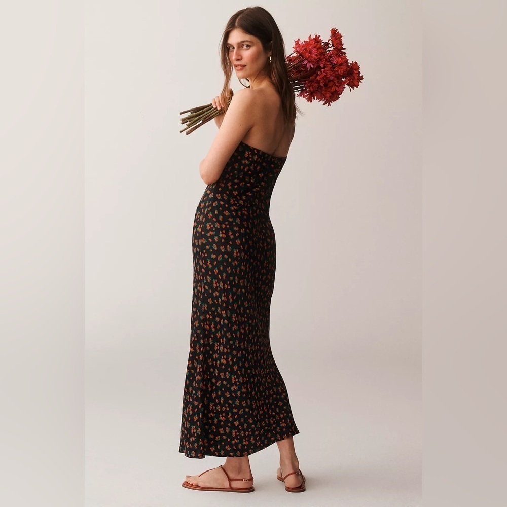 NWT! The Tilda Floral Strapless Black Slip Dress By Anthropologie - Multiple๐ฆ